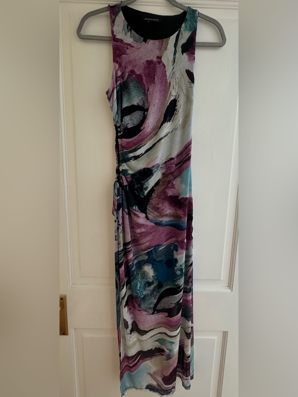 Cutout Watercolor Midi Dress